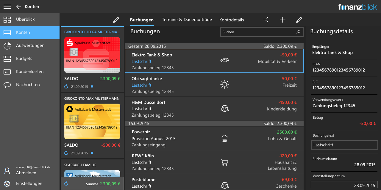 finanzblick account overview reference